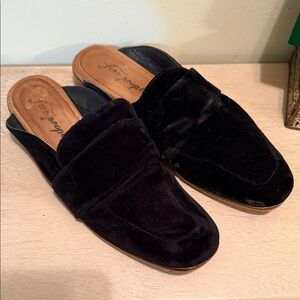 Free People At Ease Black Velvet Slip-On Loafer